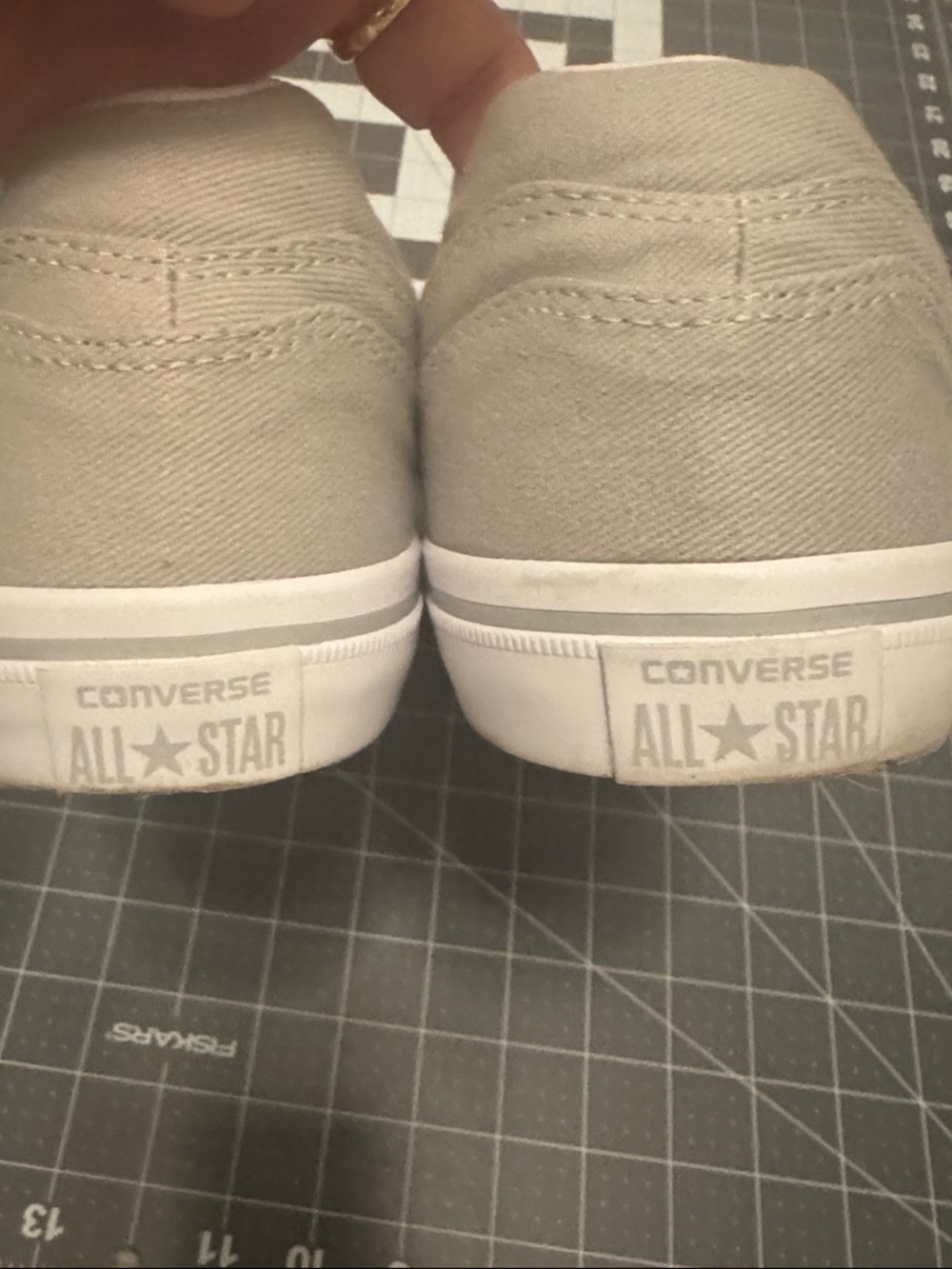 Converse Low Top Sneakers - Beige and White